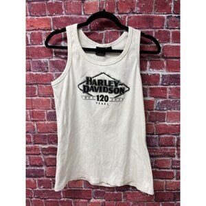 Harley Davidson 120 Years Women's White Ribbed Tank